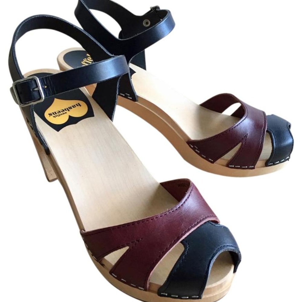 Swedish Hasbeens Suzanne Platform Sandal clog 39 8
